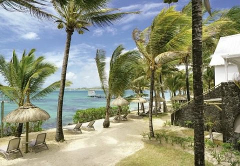 Strand mit Palmen am Tropical Attitude Mauritius