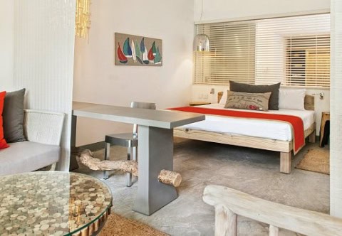 Modernes Zimmer mit Sitzecke im Zilwa Attitude Mauritius